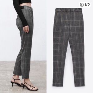 Zara Gray Plaid Pants